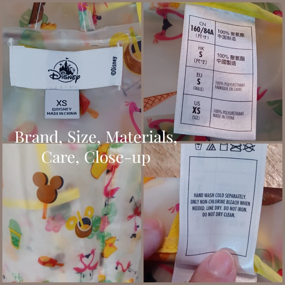 DISNEY PARKS CLEAR RAIN COAT SIZE XS - Picture 4 of 15